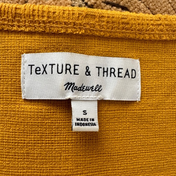 Madewell Texture and Thread knotted top in goldenrod color . Size small - Picture 2 of 7